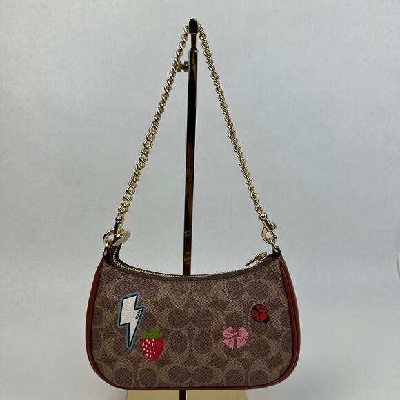 COACH Teri Mini Crossbody Bag In Signature Canvas With Sticker Print - Picture 2 of 13